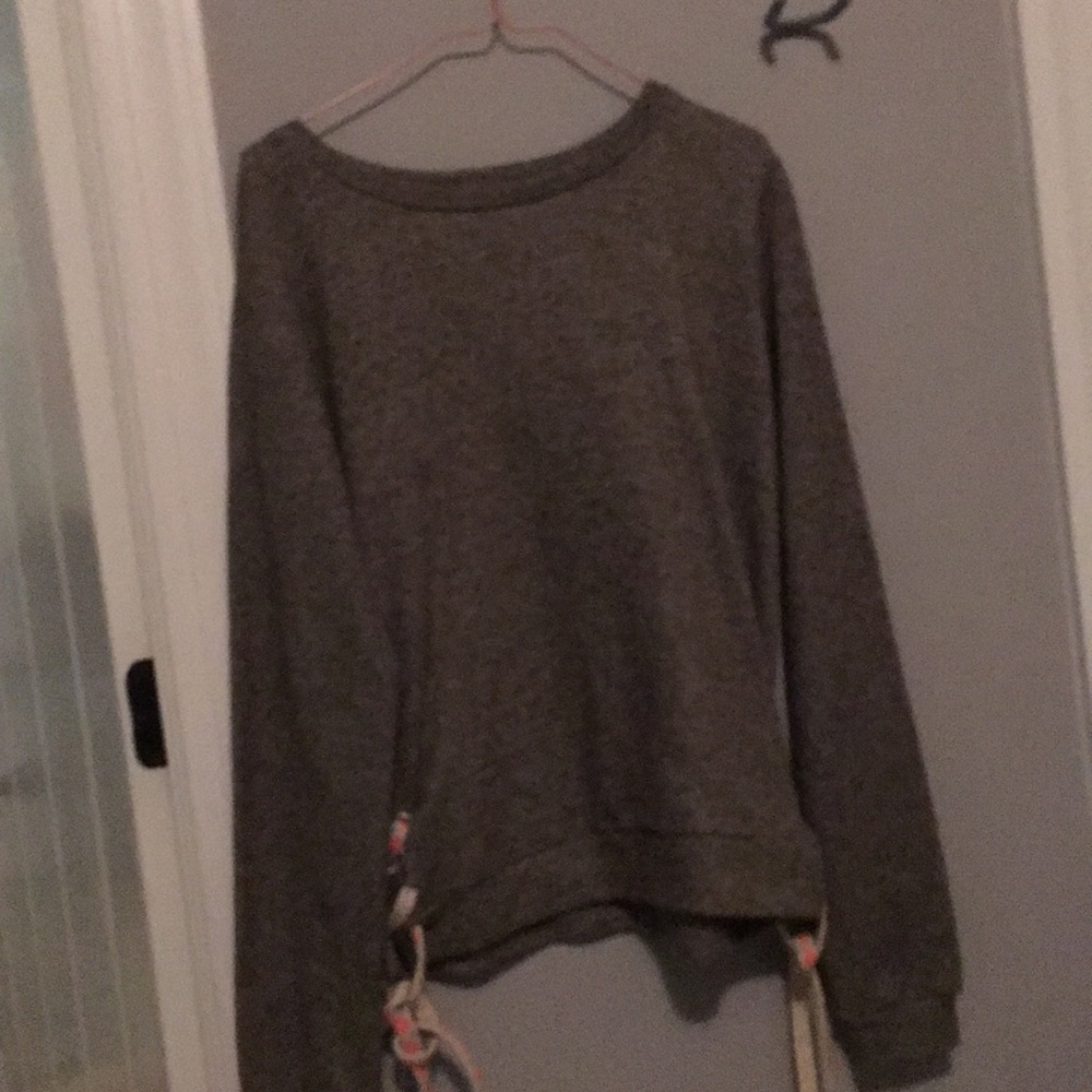 Grey sweater with side detailing
